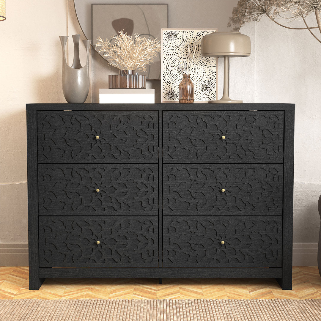 Lukasik 45.4'' W 6-Drawer Engineered Wood Double Dresser
